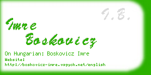 imre boskovicz business card